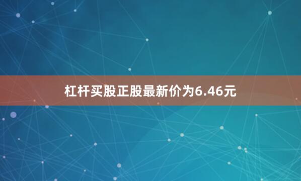 杠杆买股正股最新价为6.46元