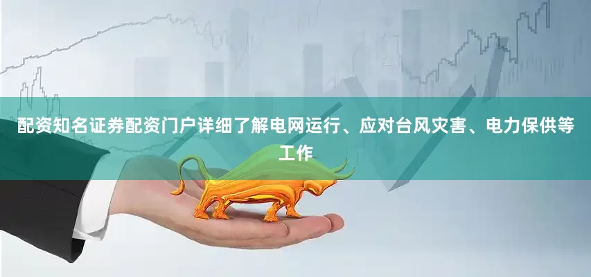 配资知名证券配资门户详细了解电网运行、应对台风灾害、电力保供等工作